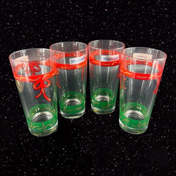 Villeroy and Boch Christmas Peace 4 Drinking Glasses Tumbler France Lamb 1996 - Picture 4 of 16